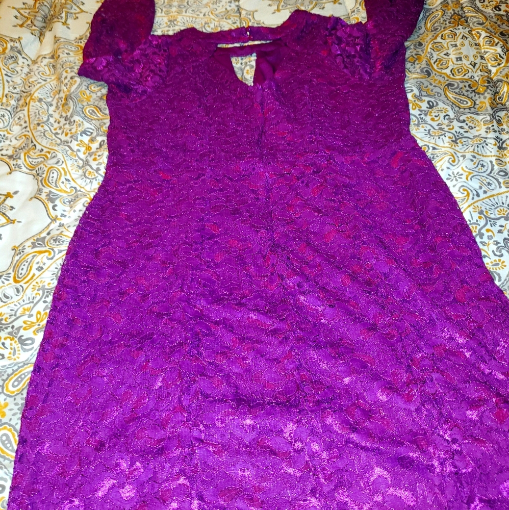 Purple Lace Cocktail Dress